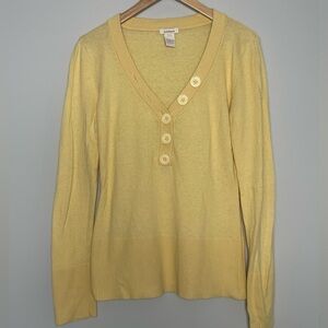 Sundance | Yellow Artsy Button Sweater Rabbit Hair Cotton Grannycore Y2K